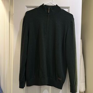 Men’s Barbour Olive Gamlin Half Zip Sweater - Size Medium